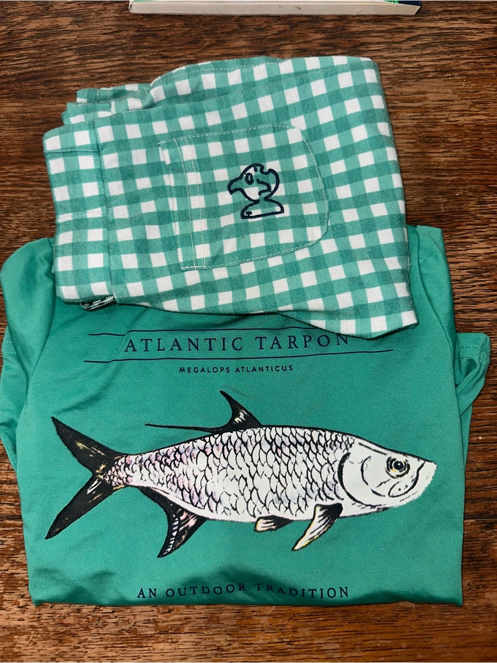 Prodoh Atlantic Tarpon Green Performance Shirt with Gingham Pants Matching Set